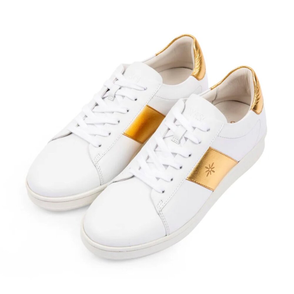 Joyasol Paisley Sneakers White/Gold - NEW IN BOX